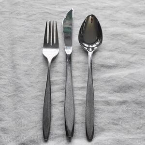 Ekco Eterna Corsair Stainless Flatware Japan Lot of 3 Salad Fork Knife Spoon